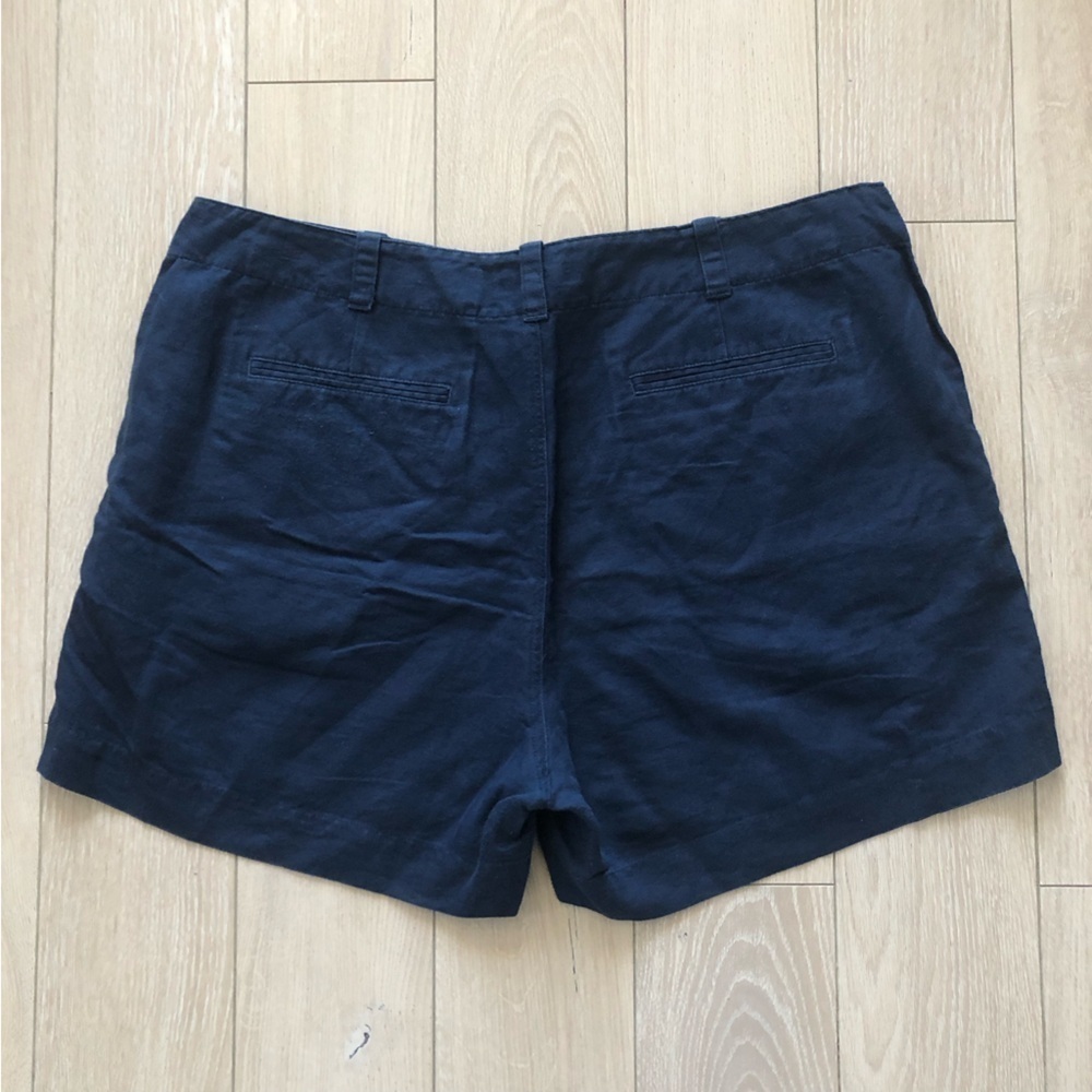 Lauren Ralph Lauren Linen Cotton Blend Shorts in Navy Size 14 - Picture 3 of 11